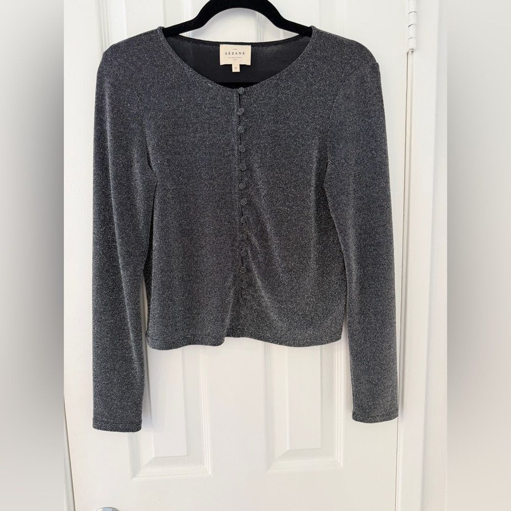 Sezane Lina T-shirt Silver - Size M NEW